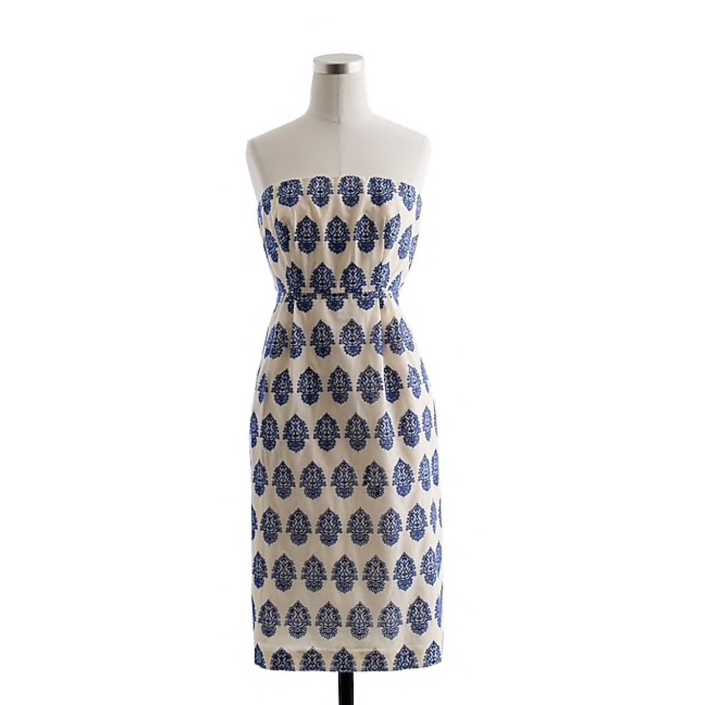 J. Crew Filigree-Embroidered Strapless Beach Dress - Picture 2 of 11